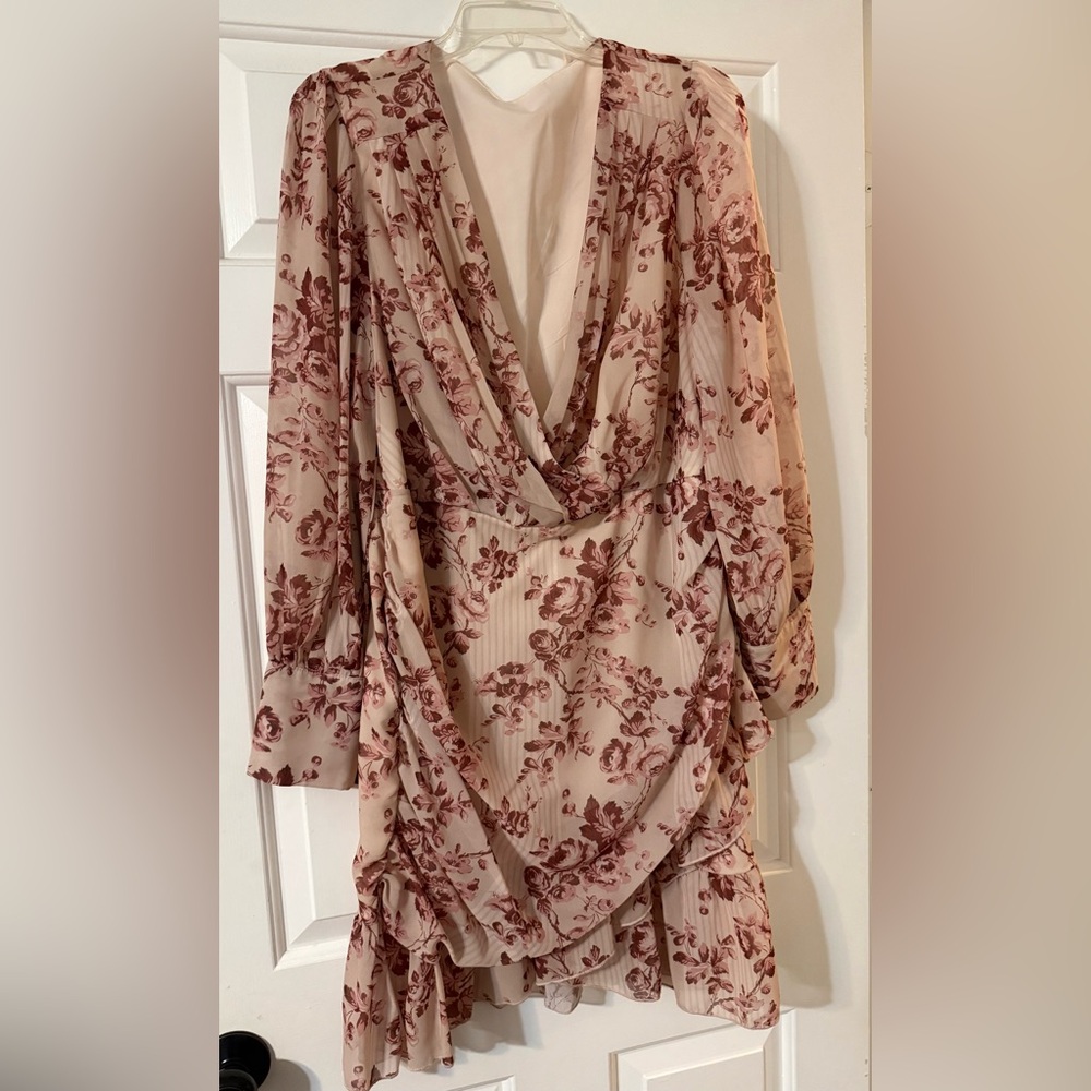 Shein Curve Floral V-Neck Ruffle Dress 👗